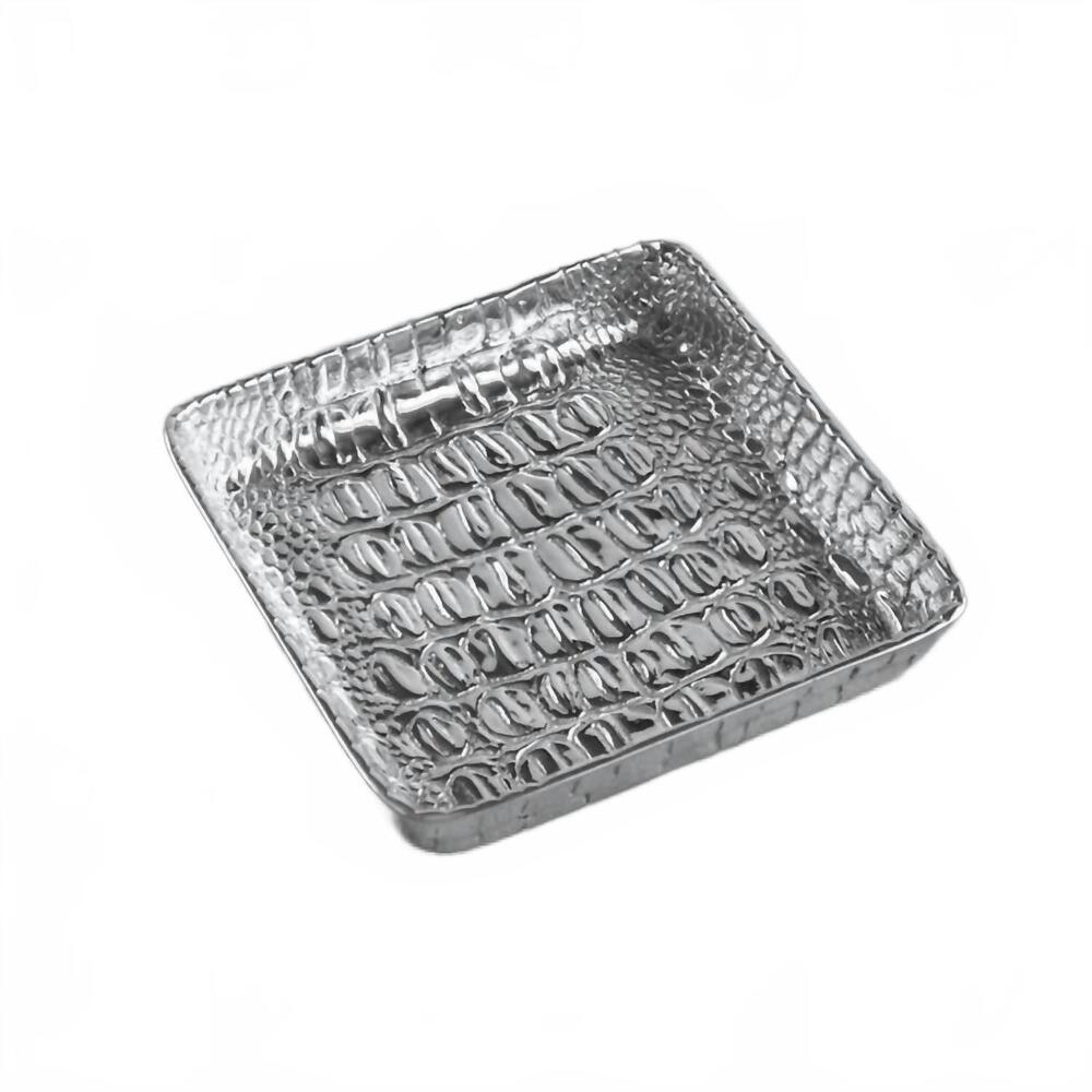 NEW BEATRIZ BALL pieles croc beverage napkin holder in silver
